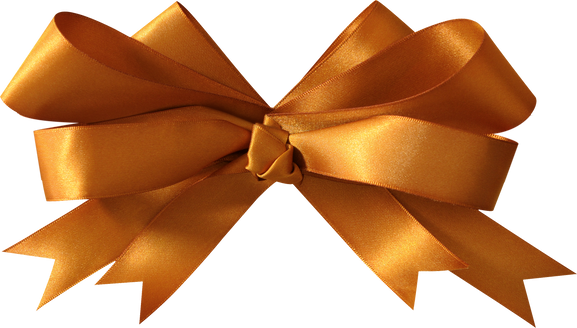 Gold gift bow or rosette